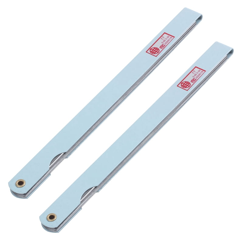 2X 200mm Long 17 Leaves 0.02mm1.0mm Gap Thick Measure Feeler Gauge