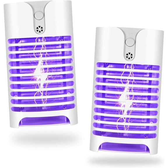 2X 2018 LIGHTSMAX Bug Zapper, Upgraded Mosquitoes Killer, Indoor Mosquito Zapper Bug Light, Plug-in Electronic Insect Gnat Flying bugs Killer Trap, for Bedroom Home Porch