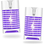 2X 2018 LIGHTSMAX Bug Zapper, Upgraded Mosquitoes Killer, Indoor Mosquito Zapper Bug Light, Plug-in Electronic Insect Gnat Flying bugs Killer Trap, for Bedroom Home Porch