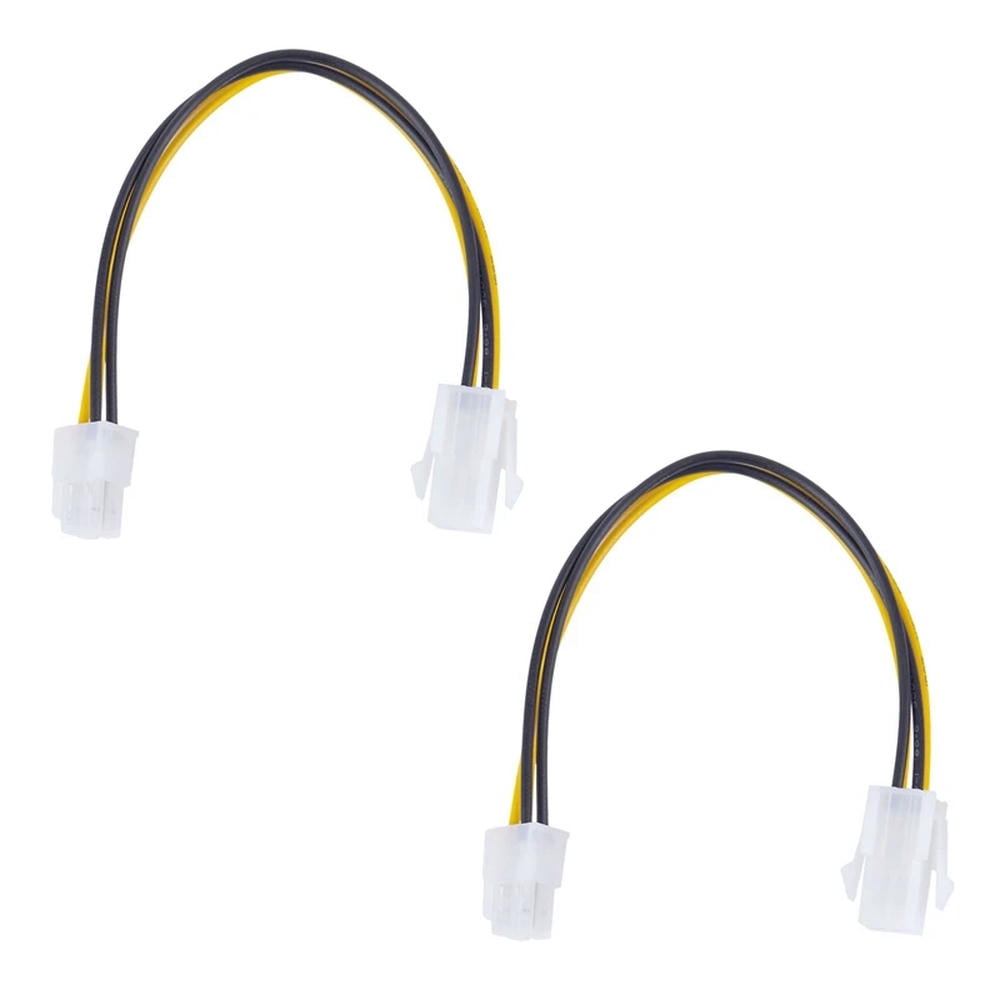 2X 20CM/8Inch 12V 4 Pin Male To 4 Pin P4 Female CPU Power Supply ...