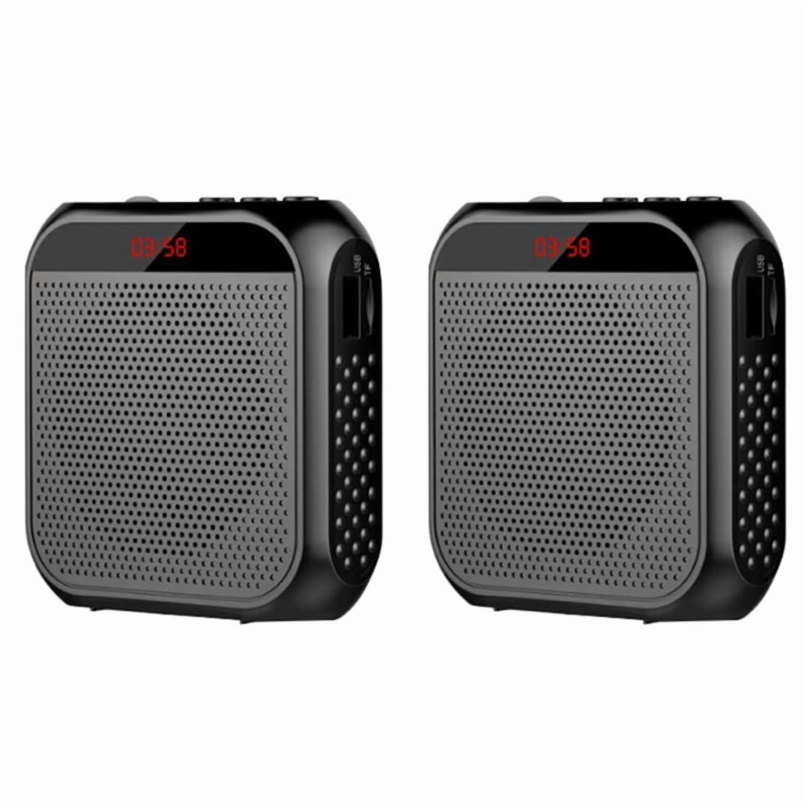 2X 2200mah Voice Amplifier Multifunctional Voice Speaker Portable Speaker with Microphone Display, for Teachers Speech A