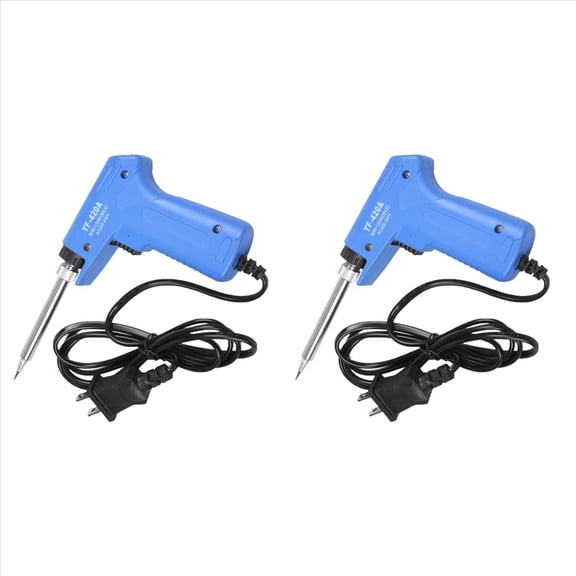 2X 220V 30W-130W Professional Stainless Dual Power Quick Heat-Up Adjustable Welding Electric Soldering Iron Tool US Plug,2 x Welding Electric Soldering Iron gun,blue & black