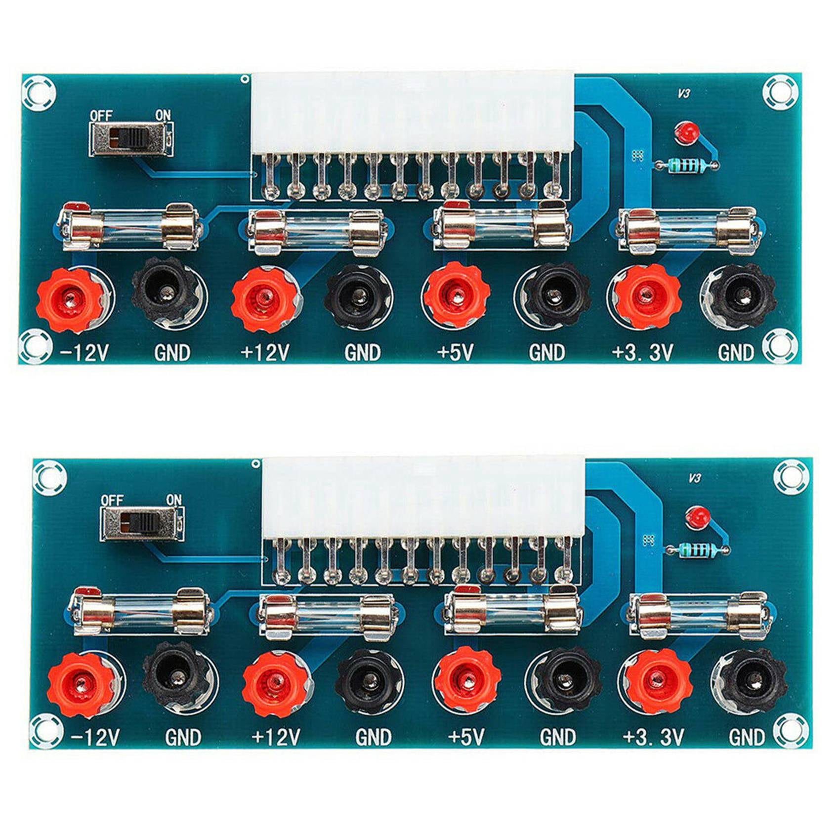 Carte Adaptateur ATX 24 Pins - Alimentation Bench 12V/5V/3.3V | Module Test Alim PC DIY