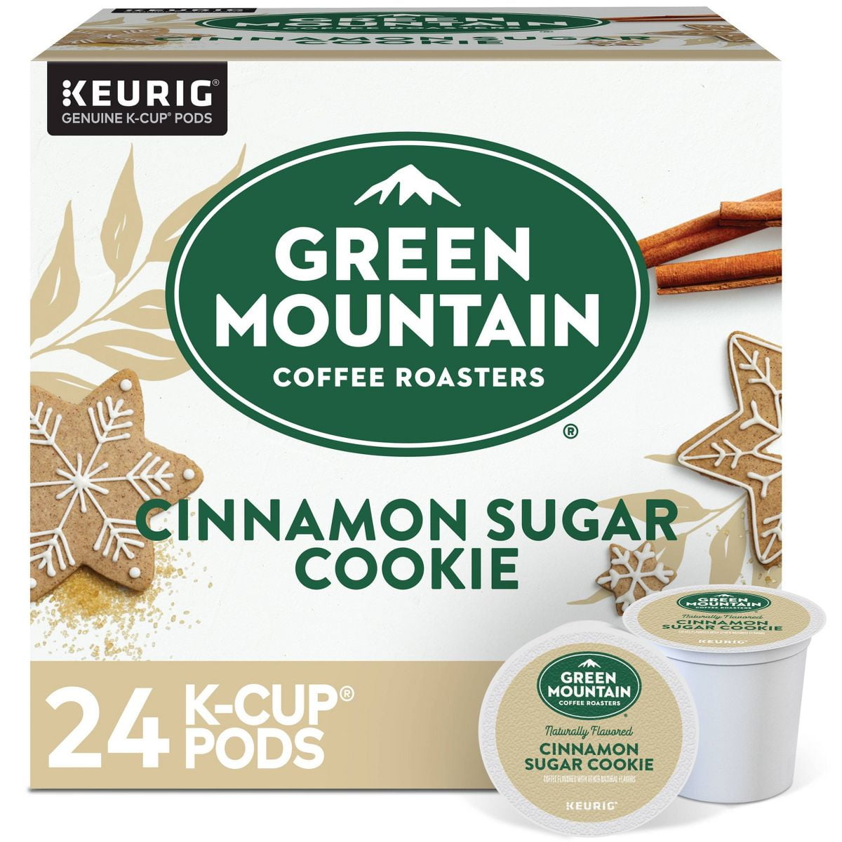 2X - 24ct Green Mountain Coffee Cinnamon Sugar Cookie Keurig K-Cup Coffee Pods Flavored Coffee Light Roast