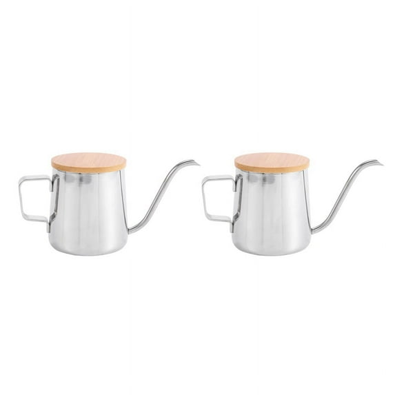 2X 250Ml Stainless Steel Teapot Drip Coffee Pot Long Narrow Spout Coffee Pot Gooseneck Kettle Hand Drip Kettle