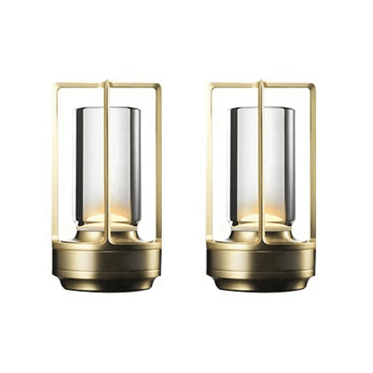2X 2600MAh Rechargeable LED Table Lamp Modern Touch Adjustment Table Lamp for Bedroom Restaurant Decoration Light Gold