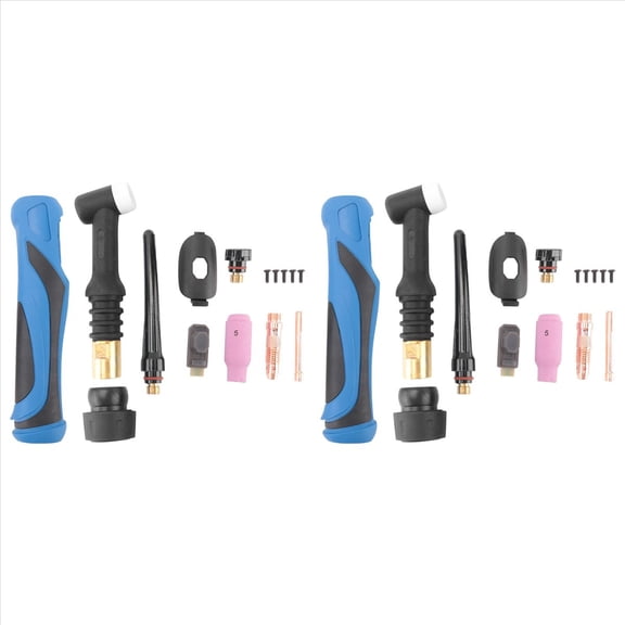 2X -26F TIG Torch Body TIG26F Welding Torch Head WP26 Flex Air Cooled Gas Tungsten Arc Welding GTAW A-200,2* WP26 Welding Torch Head,Blue & black