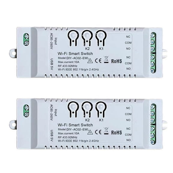2X 2CH WiFi Smart Switch DIY Timer  85-265V 2.4G WiFi+RF433+BT Home Automation Module for   Home IFTT