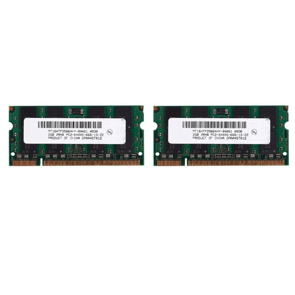 2X 2GB DDR2 PC2-6400 800MHz 200Pin 1.8V Laptop Memory SO-DIMM Notebook RAM,2* Memory RAM,green
