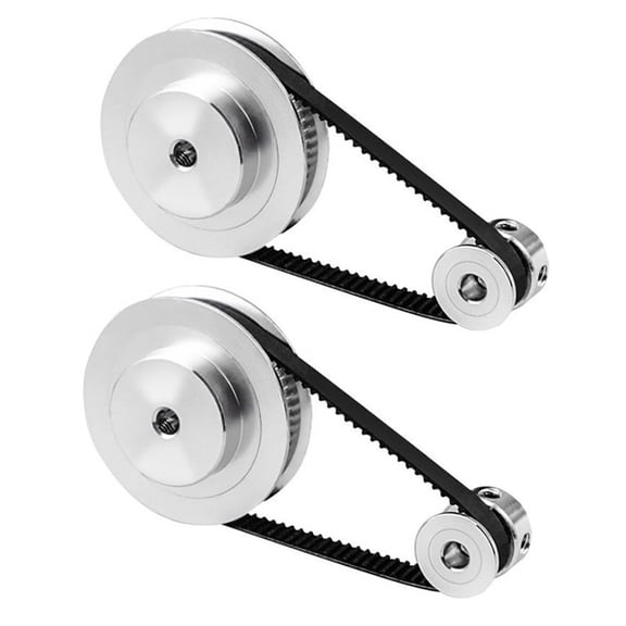 2X 2Gt Synchronous Wheel 1:3 Reduction Transmission Pulley Pulley Model Mechanical Belt for 3D Printer - 200X8X8Mm