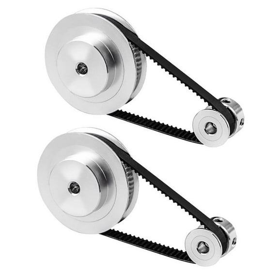 2X 2Gt Synchronous Wheel 1:3 Reduction Transmission Pulley Pulley Model Mechanical Belt for 3D Printer - 200X8X8Mm
