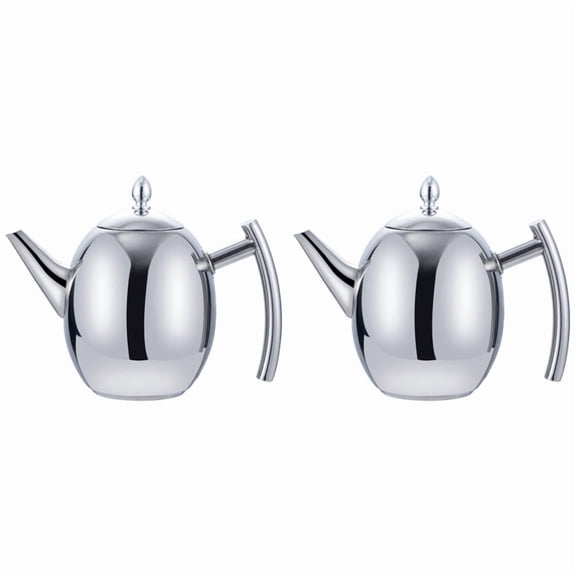 2X 2L Stainless Steel Teapot with Tea Strainer Teapot with Tea Infuser Teaware Sets Tea Kettle Infuser Teapot