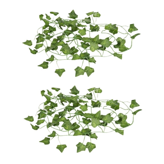 2X 2M Long Artificial Plants Green Ivy Leaves Artificial Grape Vine Fake Parthenocissus Foliage Leaves Home Wedding Bar,2* artificial green rattan,green