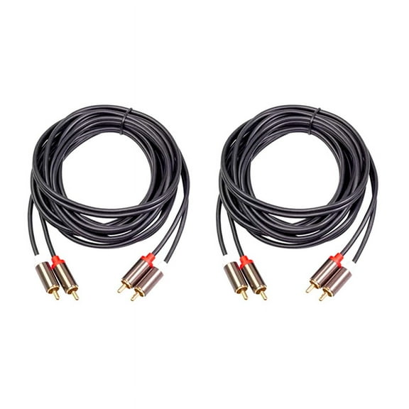 2X 2RCA to 2 RCA Male to Male Audio Cable Gold-Plated RCA Audio Cable for Home Theater DVD TV CD Amplifier Sound Box