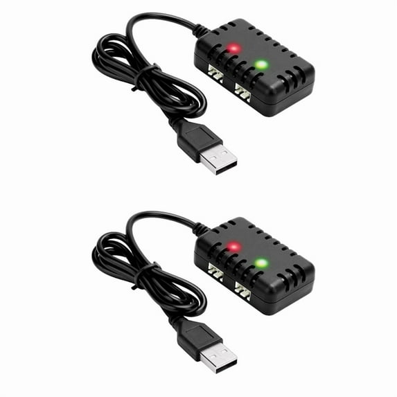 2X 2S 7.4V 2-in-1 Charger with XH-3P Connector Plug for AX24 SCX24 UTB18 SCX24 RC Cars& Trucks,7.4V 2S Lithium Batteries