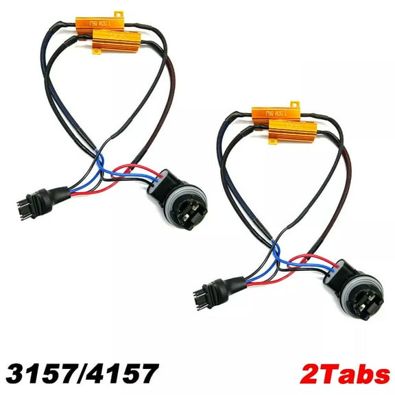 2X 2Tabs 3157 4157 LED Decoder Load Resistor For LED Turn Signal Light Fix Hyper Flash