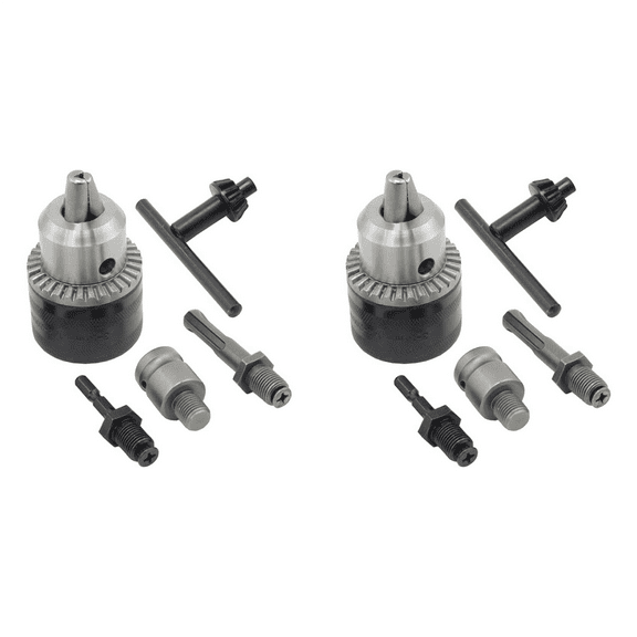2X 3-16mm Drill Chuck Converter 1/2Inch- 20UNF Thread Quick Change Adapter SDS-Plus 1/4Inch Hex Shank 1/2Inch Socket
