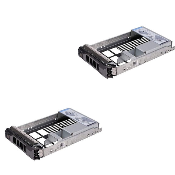 2X 3.5 Inch Hard Drive Tray for PowerEdge Servers - with 2.5 Inch HDD Adapter NVMe SSD SAS Bracket,2 x 3.5-inch hard drive box,silver gray & black