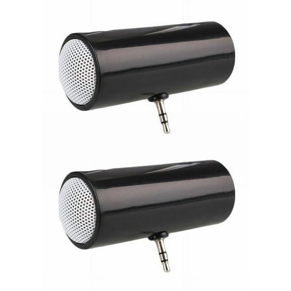 2X 3.5mm Jack Stereo Mini Speaker Portable MP3 Music Player Speaker Amplifier Loudspeaker for Mobile Phone PC-Black,2 x Mini Speaker,black