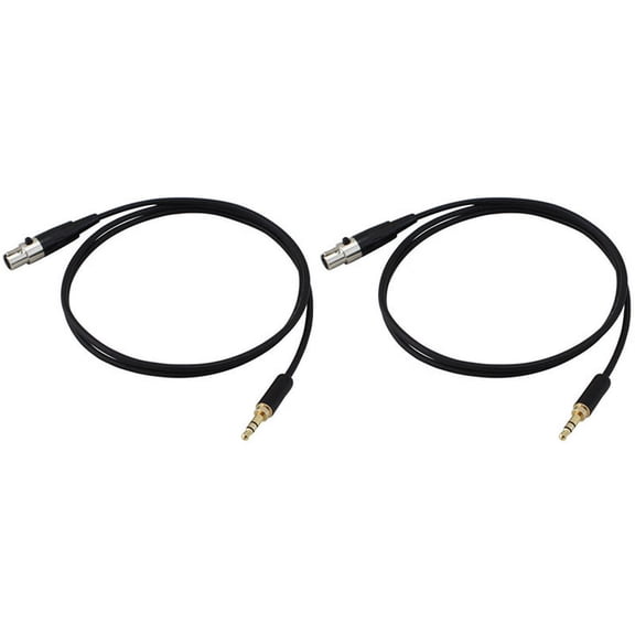 2X 3.5mm Jack to 3Pin Mini XLR Female for BM800 PC Headphone Mixer Microphone Stereo Camera Amplifier 0.,2 x Audio cable,black