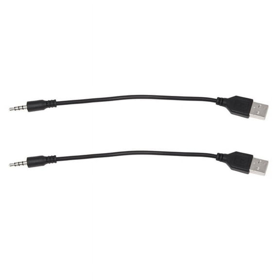2X 3.5mm Plug AUX Audio to USB 2.0 Male Charger Cable Adapter Cord for Car MP3