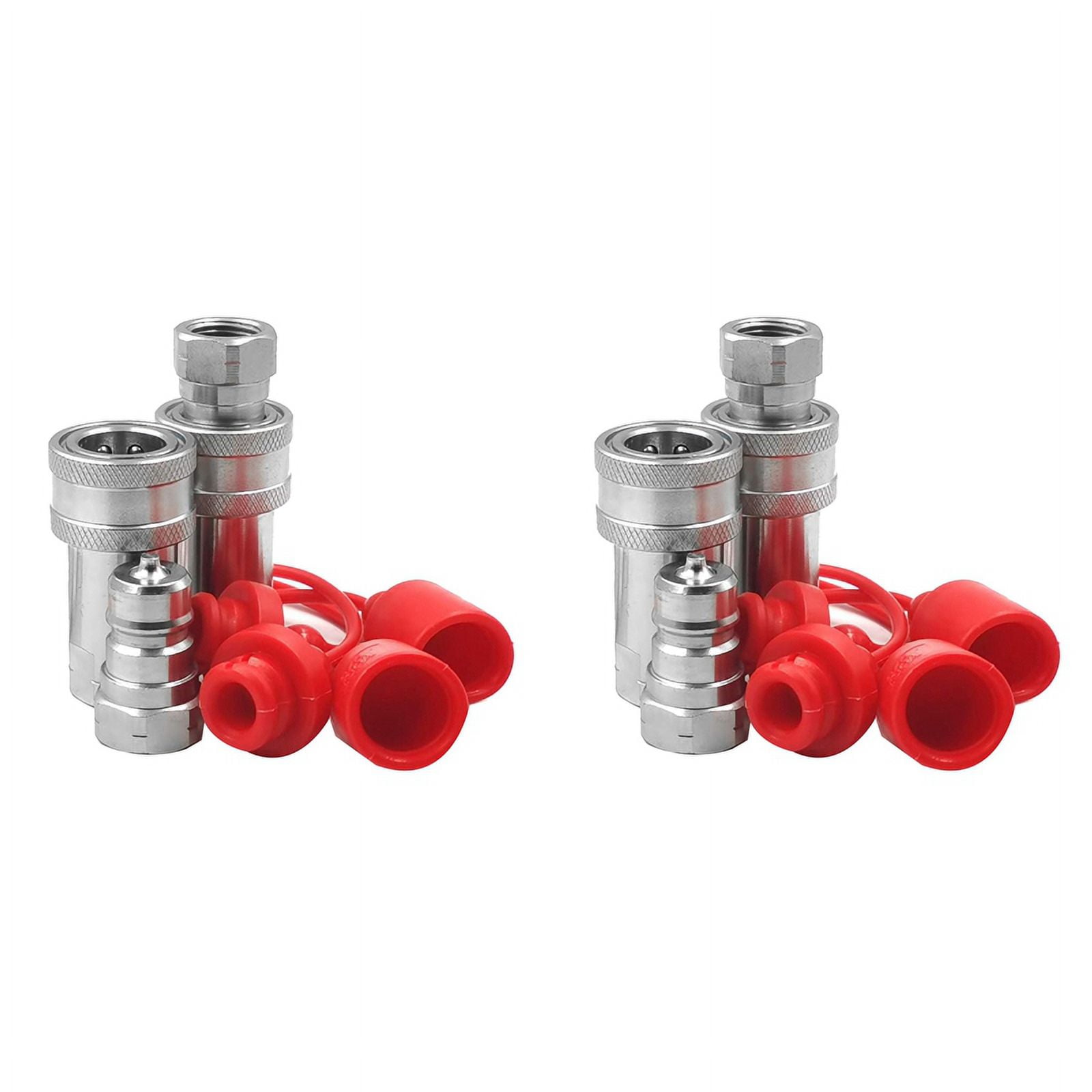 2X 3/8Inch NPT Thread ISO72411A Hydraulic Quick Disconnect Coupler Set