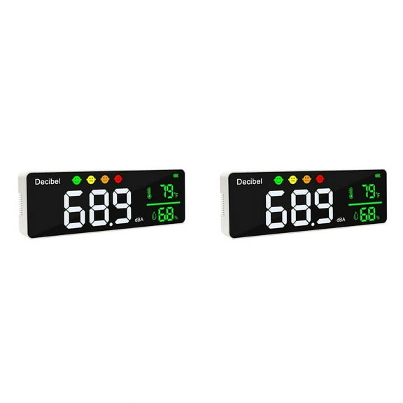 2X Decibel Meter Sound Level Reader + Humidity & Temperature. Classroom Noise Meter, SPL & DB Meter