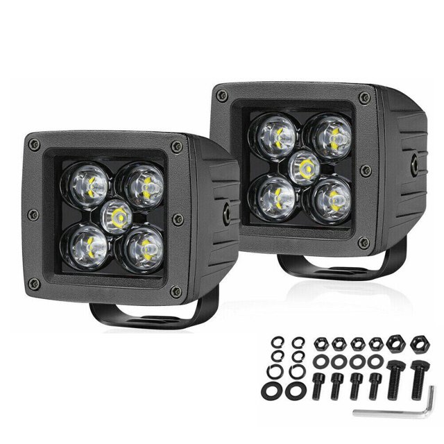 2X 3" LED Work Light Bar Spot Cube Pods Driving Fog Lamp Off Road Truck