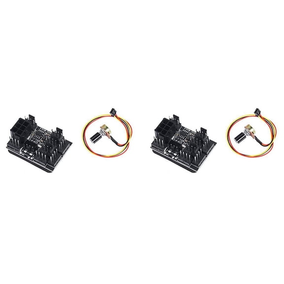 2X 3 Pin 4 Pin Fan Adapter PWM PC Chassis Cooling Fan Hub Governor 8 Way Splitter 12V Speed Controller