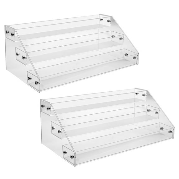 2X 3 Tier Clear Acrylic CD Holder Cascading CD Storage Rack