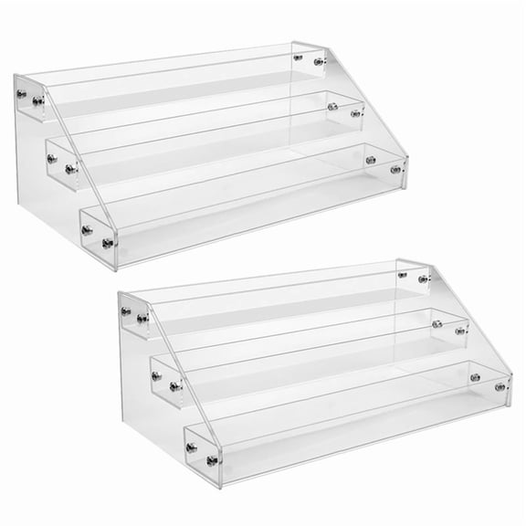 2X 3 Tier Clear Acrylic CD Holder Cascading CD Storage Rack