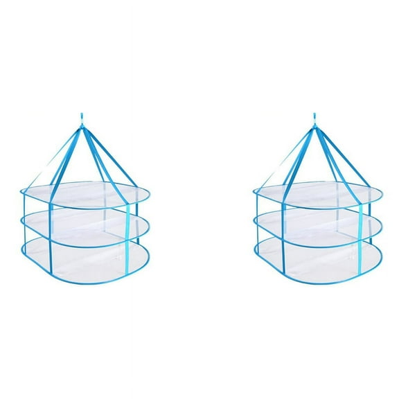 2X 3-Tier Portable Mesh Clothes Hanging Dryer, Foldable Sweater Drying Rack, Laundry Rack