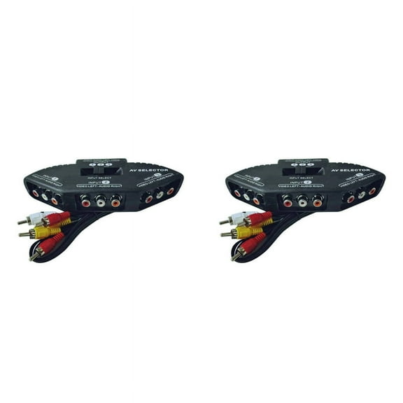 2X 3-Way Audio Video AV Switch Selector Box Splitter Switch W/ Cable for TV X-Box DVD Player Devices Switch