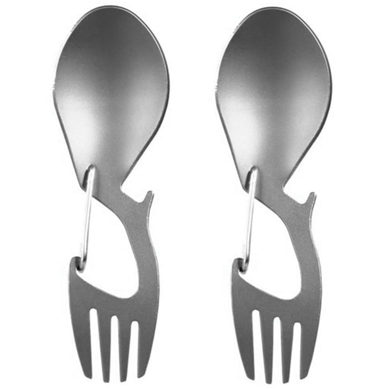 2X 3 in 1 Camping Picnic Spoon Tableware Fork Ultralight Pure or