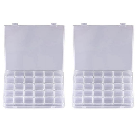 2X 30 Grids Storage, Tools Containers Plastic Bead Organizer Diamond Embroidery,Box Only