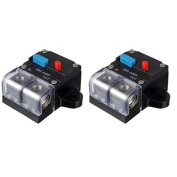 2X 300A Circuit Breaker Resettable Circuit Breaker 300 Amp Resettable Circuit Breaker Manual Reset Button for Car Audio
