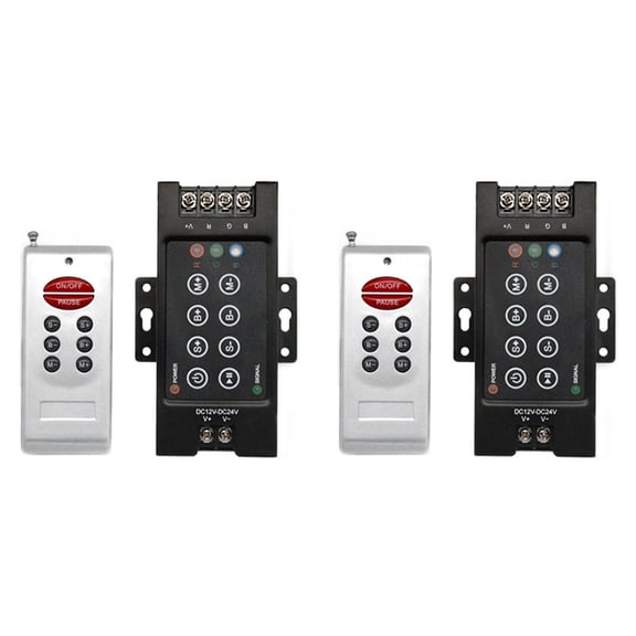 2X 30A Remote Wireless Mini Controller for RGB LED Strip Light 8-Key Double Wireless Remote Controller