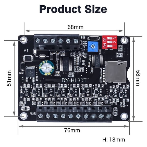 2X 30W MP3 Voice Playback Module DY-L30T 9 Trigger Music Player Power Amplifier Board TF Card 32G Max WAV DC 12V 24V A,2 x Player power amplifier,Black