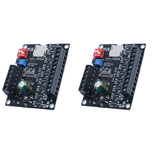 2X 30W MP3 Voice Playback Module DY-L30T 9 Trigger Music Player Power Amplifier Board TF Card 32G Max WAV DC 12V 24V A