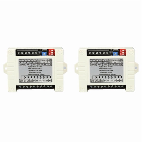 2X 30W MP3 Voice Playback Module DY-L30T 9 Trigger Music Player Power Amplifier Board TF Card 32G Max WAV DC 12V 24V B