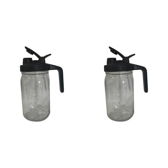 2X 32Oz Mason Jar pour Spout Lid -Glass Pitcher with Lid ,Breast Milk Pitcher,Seal for Juice,Milk,Coffee,Tea,Lemonade