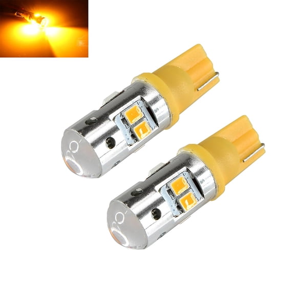 2X 35 Watts T10/192 2538 Chip LED High Power Amber/Yellow Interior Light Bulbs (T10, Yellow)