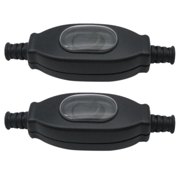 2X 3A 250V 8mm Waterproof in Line Switch Cord Switch IP65 Round Wire Silver Contact Double Cut Switch Dust Switch