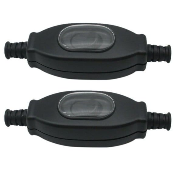 2X 3A 250V 8mm Waterproof in Line Switch Cord Switch IP65 Round Wire Silver Contact Double Cut Switch Dust Switch