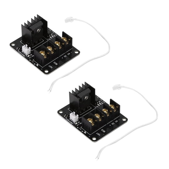 2X 3D Printer Hotbed MOSFET Expansion Module Inc 2Pin Lead Anet A8 A6 A2 Compatible Black,2 x MOSFET expansion module,Black