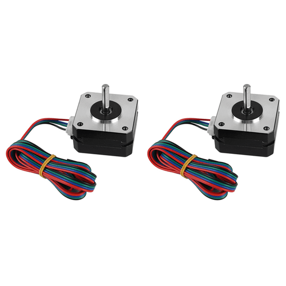 2X 3D Printer Parts Extruder NEMA 17 Stepper Motor 42X42X23mm 17HS4023 for Prusa I3 Kossel Corexy,2 * 17HS4023 Motor 2 * Motor line,silver & black