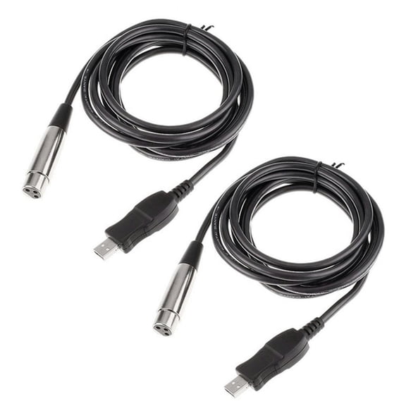 2X 3M USB Male To XLR Female Microphone USB MIC Link Cable