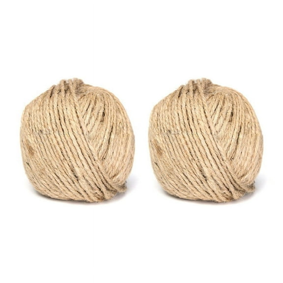 2X 3MM Thick Brown Rustic Twine Hessian String Cord Rope for Hand Craft 50M