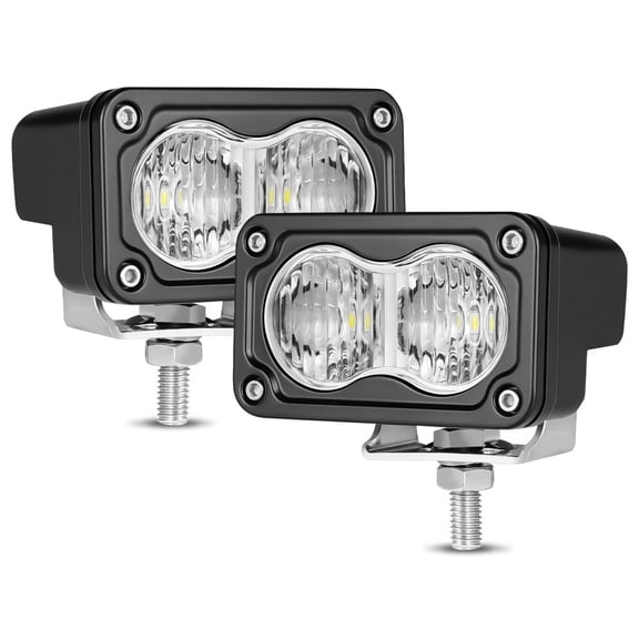 2X 3inch LED Light Pods 40W Flood Beam 6000K Clear White Backup Reverse Light Ditch Lamp Rear Bumper Mount