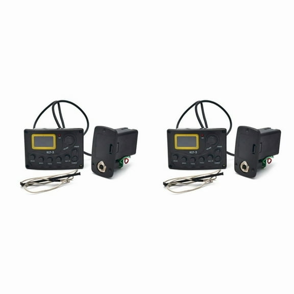 2X 4 Band EQ Equalizer -3 Acoustic Guitar EQ Preamp with Digital Tuner Guitar Pickup